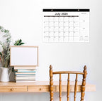 Desk Calendar 2026-12 Months Calendar from January 2026 to December 2026, 2026 Desk Calendar with Thick Paper, 12" x 17", Black