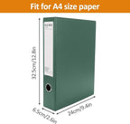 HUA JIE A4 Storage File Boxes Plastic Archives Cases with Clip, PVC File Folder Organizer Document Storage Filing Box for Office,32.5×6.5×24 cm, Green(Pack of 6)
