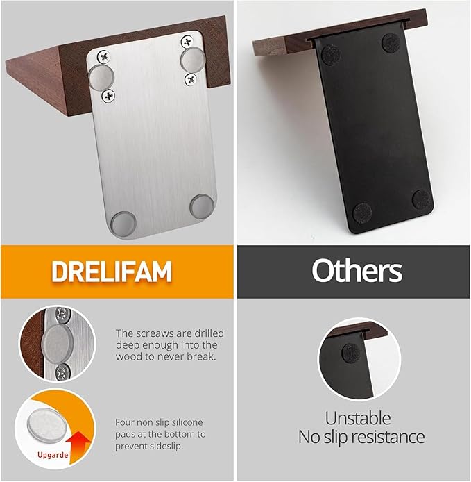 DRELIFAM Wood Handmade Book Ends to Hold Books Large Heavy Duty Bookends for Shelves Decorative Book End for Heavy Books