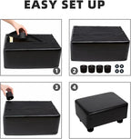 CAROLMADE Small Foot Stool Ottoman Footstool with Legs Under Desk Footrest for Living Room Bedroom and Office, Black