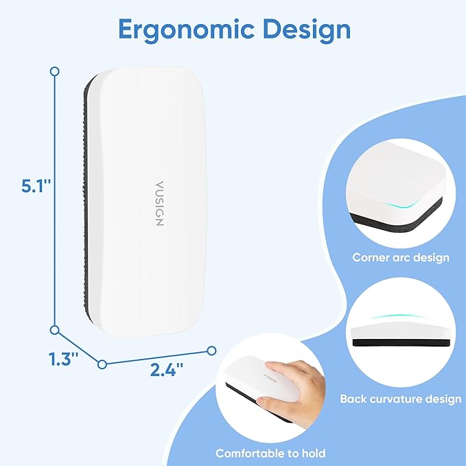 VUSIGN Magnetic Dry Erase White Board Eraser- 2 Pack, Glass Whiteboard Eraser for Dry Erase Board, Glass Board, Calendar Board, Office, Home, School Supplies