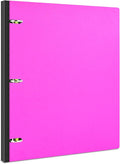 INFUN Telescoping 3 Ring Binder, Portable Plastic 0.75 inch 3 Ring Binder with Telescoping Spine and Foldable Front Cover Holds 8.5" x 11" Paper for School,Office and Homes-Pink