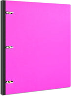 INFUN Telescoping 3 Ring Binder, Portable Plastic 0.75 inch 3 Ring Binder with Telescoping Spine and Foldable Front Cover Holds 8.5" x 11" Paper for School,Office and Homes-Pink