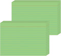 JINMIKEJI Green Ruled Index Cards 5x7 Inch - 50 Pack Study Flash Cards for School, Office & Home, Durable Note Cards with Lines