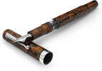 Jaipur V2 Piston Filled Refillable Fountain Pen - Brown Ultra Flex Cursive Pen w/Stainless Steel Nib - Luxury Pens w/Acrylic Body & Ebonite Feed - Fountain Pens for Journaling & Calligraphy