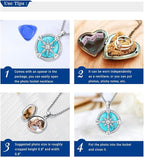 Compass Necklace for Women Men 925 Sterling Silver Pendant Urn Necklaces for Ashes Picture Locket Necklace Anchor Necklace Viking Necklace Crystals CZ Moonstone Abalone Shell Turquoise Compass Jewelry
