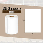 L LIKED 7,500 PCS 4"x 6" Direct Thermal Labels White Perforated Shipping Label, Compatible with Zebra, Rollo, Jadens, Nelko, 250 Labels per Roll, 30 Rolls