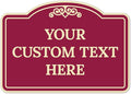 Custom Decorative Sign, Personalized Metal Sign for Driveway, Home, Airbnb, Door Plaque, Burgundy Background Sign, 14x10 Inches, ACM, Fade Resistant, Made in USA by Sigo Signs