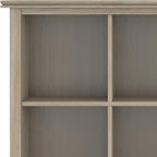 SIMPLIHOME Artisan Bookcase - 43 inch Tall 9-Cube Solid Wood Cube Organizer in Distressed Grey, Transitional Storage Bookcase for Living Room, Study Room or Office with Fixed Shelves and Tapered Legs