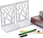 MSDADA Bookends, Book Ends for Shelves, Bookends for Office, Book Ends for Heavy Books, Book Shelf Holder Stand Home Decorative，Metal Bookend Supports, Book Stoppers, White(3 Pairs)