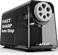 AFMAT Electric Pencil Sharpener Heavy Duty, 6 Holes, Auto Stop Pencil Sharpeners for Classroom, Electric Sharpener for 6-11mm Colored Pencils, 7000 Sharpenings, Fast Sharpen, Save Pencils PSX1