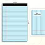 AILZFEI 6pcs Small Note Pad 5x8 College Ruled Blue Legal Pads Paper Notepads 6 Pack Study Back Writing Pads 5 x 8 Legal Pads Perforated Narrow Ruled Pads of Paper Blue