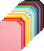 Silunkia 100 Sheets 20 Assorted Colors Cardstock Scrapbooking Paper, 92lb Heavyweight Card Stock A4 Colored Paper for Birthday Decorations, Cards Making, Greeting Cards, Wedding Invitations