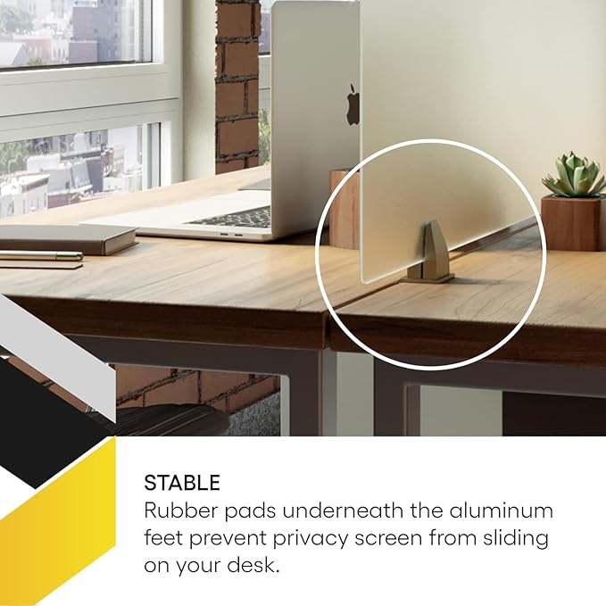 OBEX Acrylic Free Standing Screen, Divider for Desk Privacy Home & Office Partitions for Table Top Workstation, Portable Cubicle Panel for Work, 12" x 60", Frosted