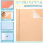 6 PCS Retro Plastic Report Covers with 3 Prongs Clear Front Presentation Folders 3 Prong Folders for Resume Portfolio Document Report Letter Proposal School Classroom Office Supplies (Vintage)