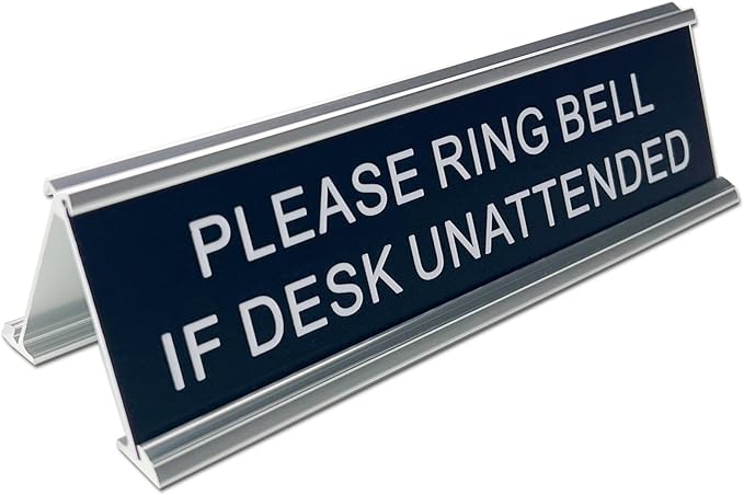 Personalised Double Side Counter Top Sign for Reception Desk Lobby Counter Waiting Room 2"x10"