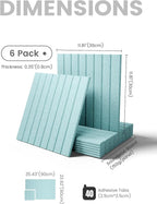 Large Felt Bulletin Board 36"x24" Cork Board Alternative - 6 Pack with 40 Safe Removable Adhesive Tabs, Cork Boards for Walls Cork Board for Home Office Classroom Pin Board-Seafoam Blue