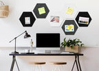 Uoisaiko 12" Large Bulletin Board with 30 Push Pins, Pack of 8 Hexagon Felt Pin Board Notice Boards for Home Office, Felt Wall Tiles for Photos Memos