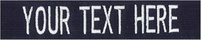 Custom Uniform Name Tapes Solid Colors. Made in The U.S.A. Ships Under 24 Hours. Blue Webbing, 5 Inch Sew on