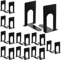 10 Pairs Metal Book Ends for Shelves, Heavy Duty Bookends for Office Home Kitchen Decorative, Nonskid Book Ends to Hold Heavy Books Black