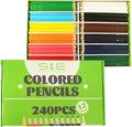 S & E TEACHER'S EDITION 240Pcs Colored Pencils, Coloring Pencils Set Drawing Pencils for Sketch, Woodcase Lead Arts, for Coloring Books Christmas Gifts