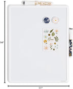 U Brands Contempo Magnetic Dry Erase Board White Board Kit, Set of 19, 11” x 14”, Fall Floral, Includes Magnets, Markers