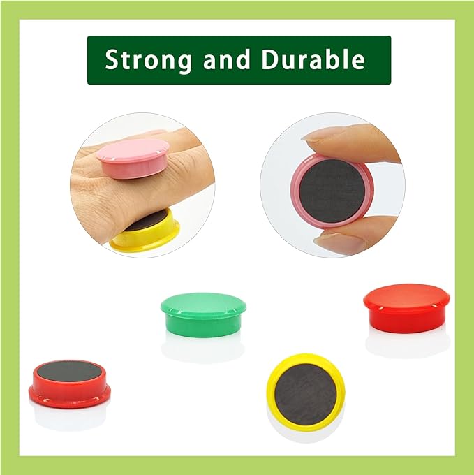 PYJLBX Fridge Magnets, 10 Pack Strong Refrigerator Magnets, Colorful Cute Mini Round Magnets for Whiteboard, 10 Colors Heavy Duty Small Magnet for Fridge Office Locker Crafts Classroom Dry Erase Board