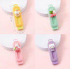 BetterJonny Sliding Retractable Eraser, 4 Color Push Pull Erasers and 8 Refills, Animal Erasers for Pencils Drawing(B)