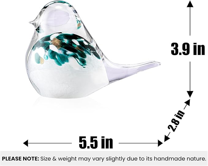 ORRFIDDY Glass Bird Figurines Art Collectible Ornaments Statue Figurines Paperweight Modern Handmade Sculpture Home Decor