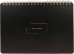 Merely Home Undated Daily Planner | 8.25” x 11.75” Work To-Do Notebook | ADHD Academic Organizer | Multi-Layout | Men and Women Planner | College Supplies | Black | Landscape Layout