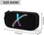 Pazacon Cute Initial Pencil Case for Kids Students, Large Capacity Pencil Pouch for Boys Girls, Letter Design Pencil Box Pen Bag Office Stationery Organizer, Rainbow Letter X