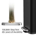 KdbK Stainless Steel Bathroom Trash Can with Lid Soft Close,1.6 Gallon Slim Garbage can,Small Metal Step Wastebasket for Office, Bedroom, Toilet, Black