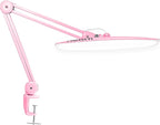 Neatfi XL 2,200 Lumens LED Desk Lamp with Clamp, 24 Watt Bright Architect Task Lamp, 20 Inches Dimmable Computer Light, Adjustable Desk Light for Home, Office, Crafts, Nails & Hobbies (Non-CCT, Pink)