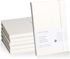 EMOMAS Lined Journal Notebook, 6Pack Hardcover Notebook for Men & Women – Journals for Writing, Work, School, Home & Daily Notes, 160 Pages – Medium A5, 5.7"x8", 100 gsm Thick Paper (White)