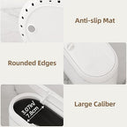 PAVSTINE Mini Trash Can for Desk with 5 Rolls of Trash Bags, Small Press-Top Countertop Garbage Bin, Removable Waste Basket for Bedroom, Vanity, Coffee Table, Kitchen (White Full-Lid)