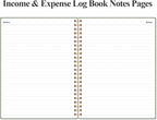 Heveboik Income & Expense Log Book - A4 Income and Expense Tracker for Small Business, Accounting Bookkeeping Tracking for Woman and Man, 8" x 10.5", Green