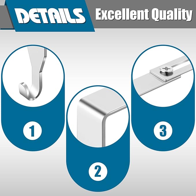 Amylove 8 Pcs Adjustable Cubicle Hanger Universal Partition Metal Cubicle Hooks Door Hanger, Adjusted to Fit Panels with 1 3/8 Inch to 3 1/2 Inch Thickness for Office Whiteboard (Silver)