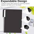File Folder, RAZCC 150 Pack 1/3 Cut Tab File Folders Letter Size, Black Folders for Dcouments, Folders with Tab Great for Organizing and Easy File Storage