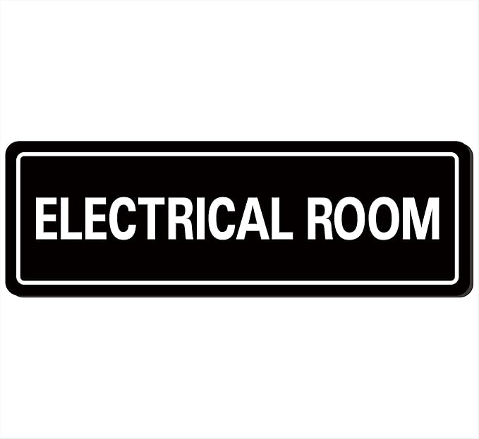 Electrical Room Sign - Premium Durable Acrylic Material, Ultra-strong Self-adhesive, Quick Installation, Suitable for Your Home and Business (9×3 Inches Black).