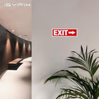iSYFIX Exit Signs - 12 Pack 12x4 Inch Directional Arrow Signs, 40 mil Polystyrene Plastic, UV Laminated, Scratch & Fade Resistant, Waterproof - Ideal for Office, Theater, School, Business