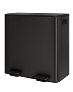 Garvee Trash Can, 2 x 10.6 gal (2 x 40 L) Garbage Can for Kitchen Dual Compartment Recycling Kitchen Step Trash Bin, Stainless Steel Trash and Recycle Bin Combo with Soft-Close Lid,Black