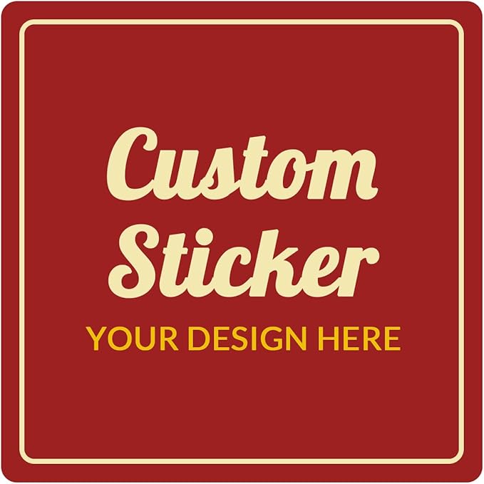 100-500 Pcs Custom Stickers Personalized Stickers Customized Labels with Any Design Image Logo Text for Business Logo Thank You Labels,1/2/3/4 inch Custom Stickers(Square)