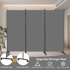 Room Divider (3 Panel) Wall Divider for Room Separation, 102 inch Wide Portable Privacy Screens W/Wheels, Metal Frame Freestanding Room Separators 5.6FT Room Partitions and Dividers