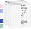 POPRUN 3 Ring Binder 1.5 Inch, PVC-Free, Holds 325 Sheets of 8.5 x 11 Paper, Extra Durable Organizer with 2 Pockets for School & Office, Heavy-Duty, 4 Pack, White