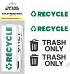 Trash Recycle Stickers – Heavy-Duty Trash Bin Labels - 3-5 Year Indoor/Outdoor Rated - Weather Proof, Ultra Durable - USA Made (6x2 inch), 10 Labels of Each, 20 Total