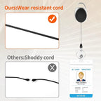 10 Pack ID Badge Holder, Badge Holder Retractable Clip with Carabiner Reel Clip and Key Ring for Men and Women