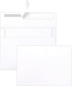 Silunkia White Blank Note Cards and Envelopes 5 x 7 Heavyweight Single Panel Cardstock and A7 Envelopes Printable Self Seal 20 Packs for Wedding Invitations, Birthday, Thank You Cards, Baby Shower