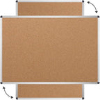 VIZ-PRO Cork Notice Board, 18 X 12 Inches, Cork Bulletin Board with Silver Aluminium Frame