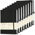 Heture 8 Pack Lined Journal Notebooks,A5 Hardcover Notebooks, 5.5 x 8.3 inch, 100GSM, 160 Pages, Classic College Ruled Notebooks for Writing/Work/Travel/College (Black)