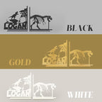 Personalized Name Book Ends Metal, Heavy Duty Bookends for Shelves Decorative, Dinosaur Non-Slip Book Stopper, Home Office Desk Modern Bookshelf Decor, Gifts for Readers Color02